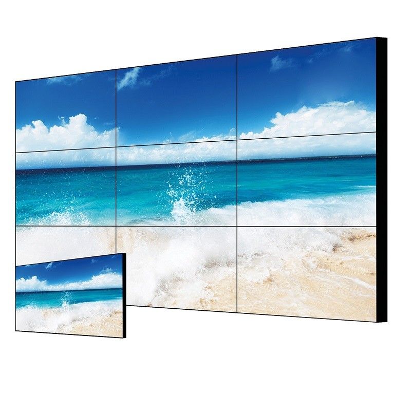 Narrow bezel LCD vide wall with mounting brackets